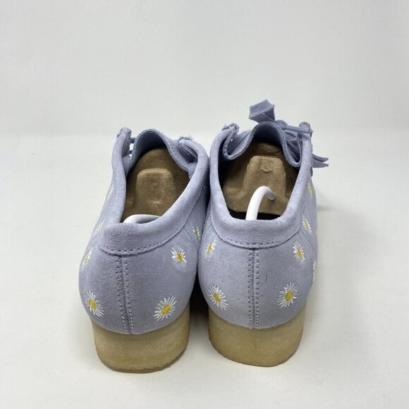 Clarks Wallabee Embroidered Slip-On Shoes Size 10 Cloud Grey Embroidery Suede - Picture 6 of 12